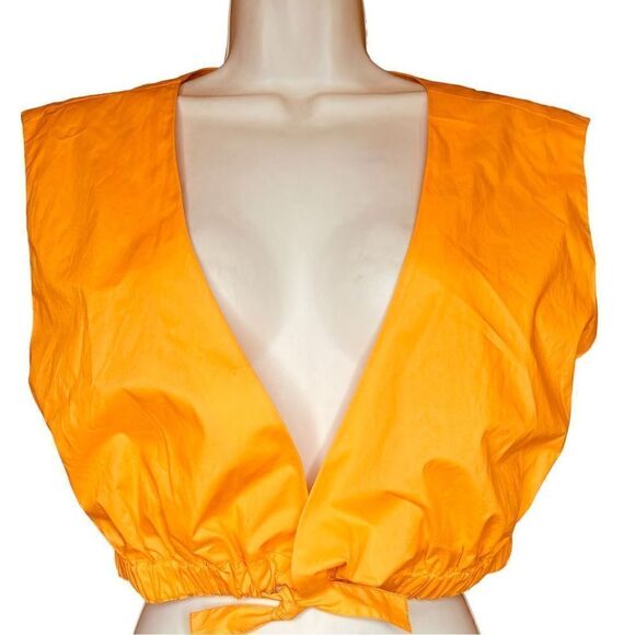 Nicholas Starla Tie Hem Top in WallFlower (orange) NWT Size 10 - Picture 3 of 9